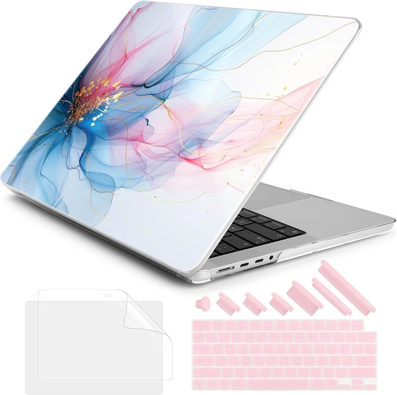 DONGKE Case for M5 MacBook Pro 14 inch 2025 2024-2021 M4 M3 M2 M1, Plastic Hard Shell Cover Compatible with A3434 A3112 A3401 A3185 A2992 A2779 A2442, Retina XDR Display & Touch ID, Soft Flowing Color - Image 1